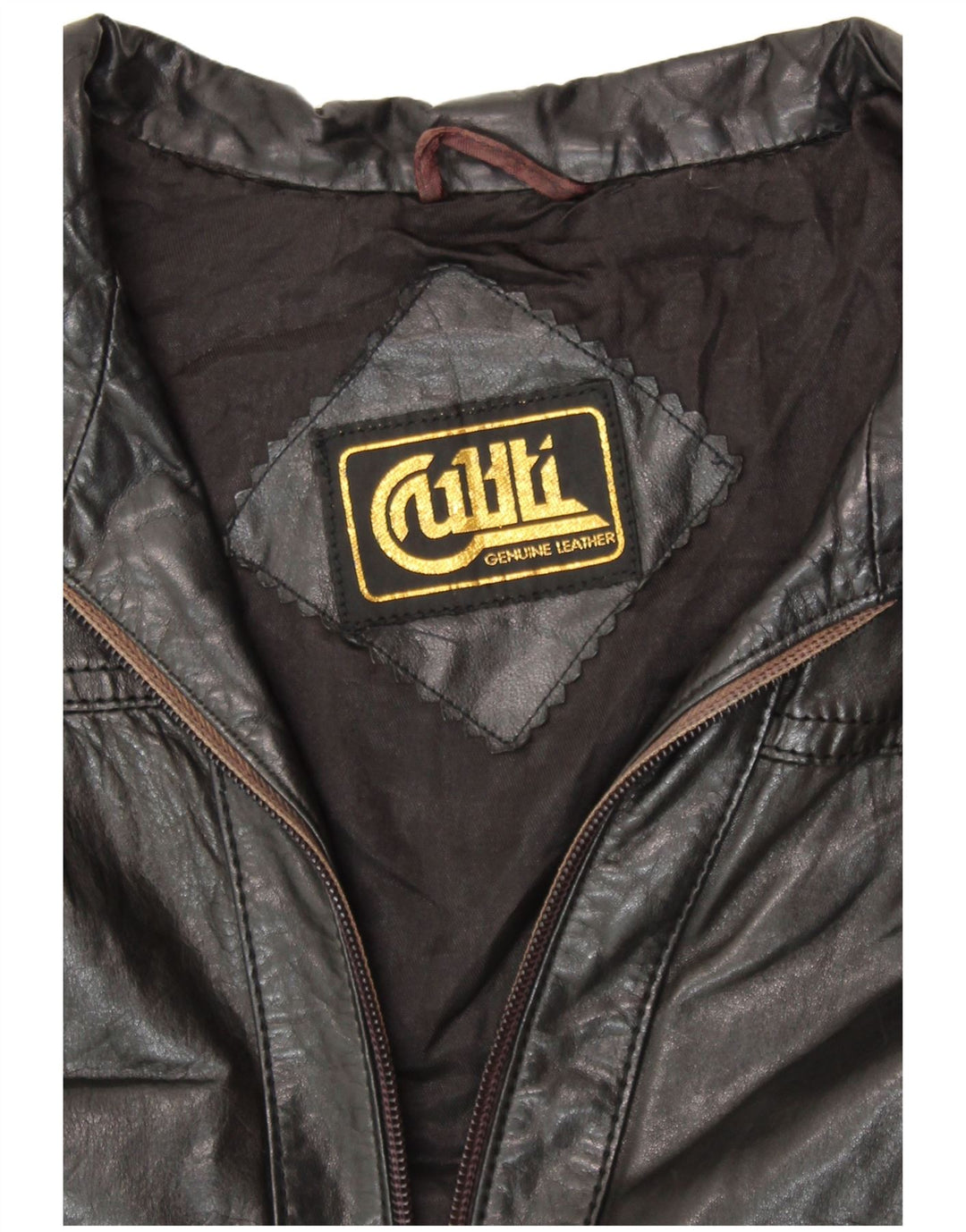 Giacca in pelle da donna VINTAGE UK 14 Pelle nera media