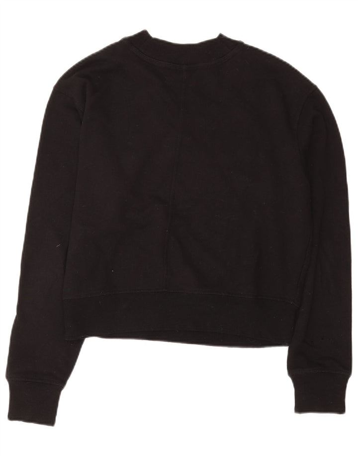 Calvin Klein Donna Crop Graphic Felpa Maglione UK 12 Medio Nero