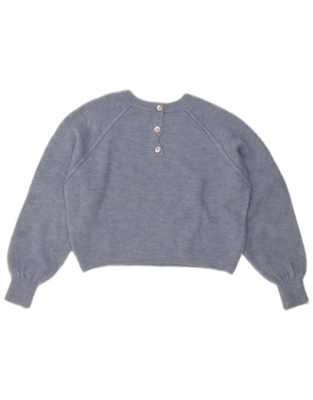 Maglione Girocollo Oversize Corto da Donna ZARA UK 10 Piccolo Blu