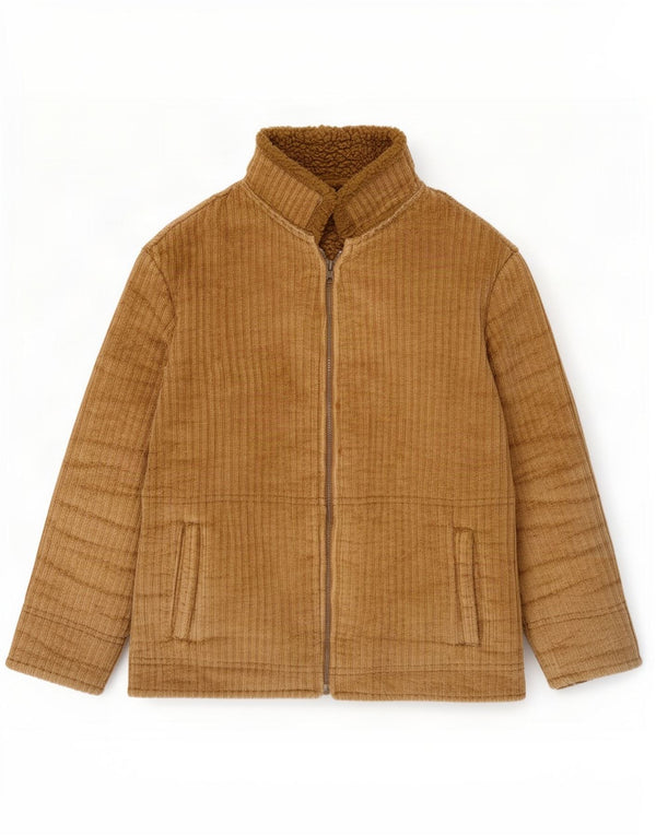 Giacca vintage da uomo in velluto a coste Sherpa IT 54 2XL Beige