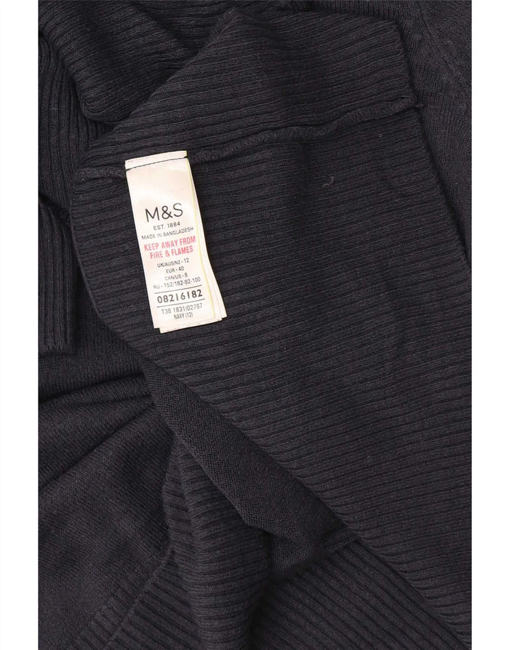 Maglione maglione a collo alto da donna Marks & Spencer UK 12 medio blu navy