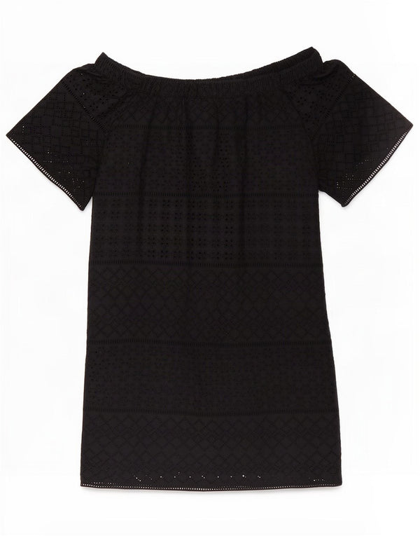Ralph Lauren Womens Off Shoulder Dress US 6 Medium Navy Blue Argyle/Diamond