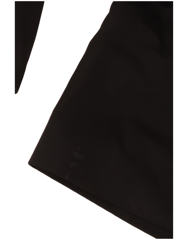 Soprabito con cappuccio da donna vintage UK 18 XL poliestere nero