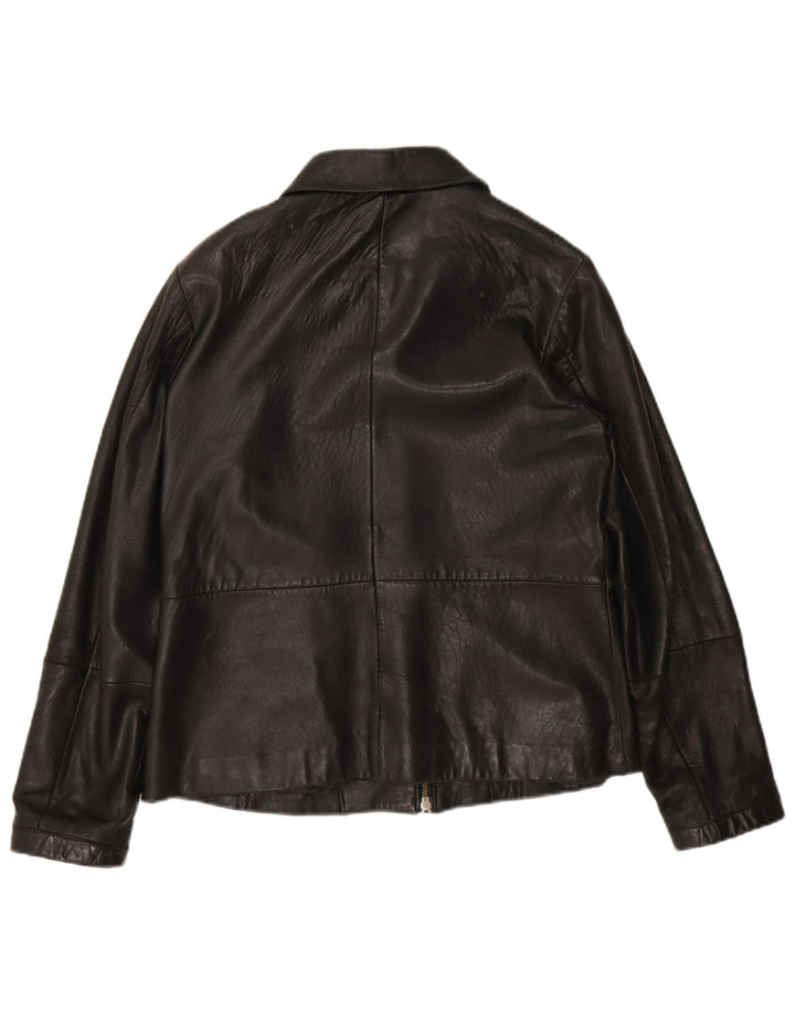 Giacca in pelle da donna EDDIE BAUER UK 14 Pelle nera media