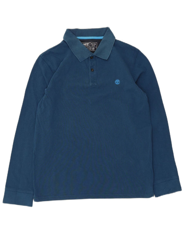 Polo da uomo slim fit a maniche lunghe Timberland in cotone blu medio