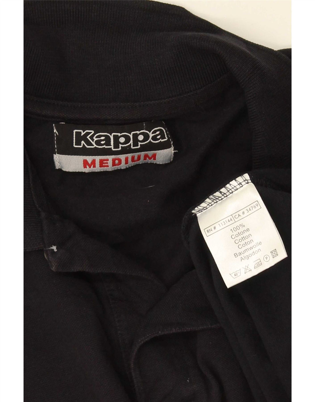 Polo Kappa Uomo Media Nera In Cotone