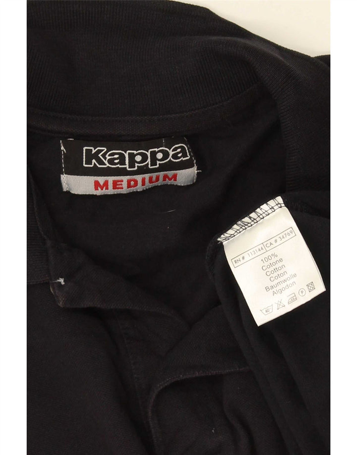 Polo Kappa Uomo Media Nera In Cotone
