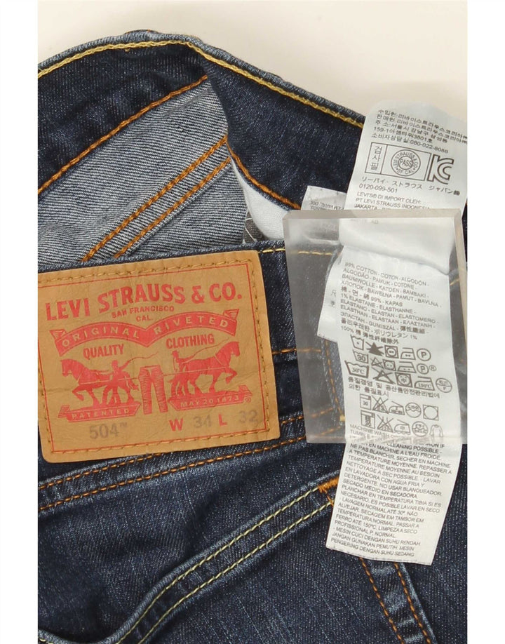 Jeans dritti Levi's 504 da donna W34 L32 cotone blu