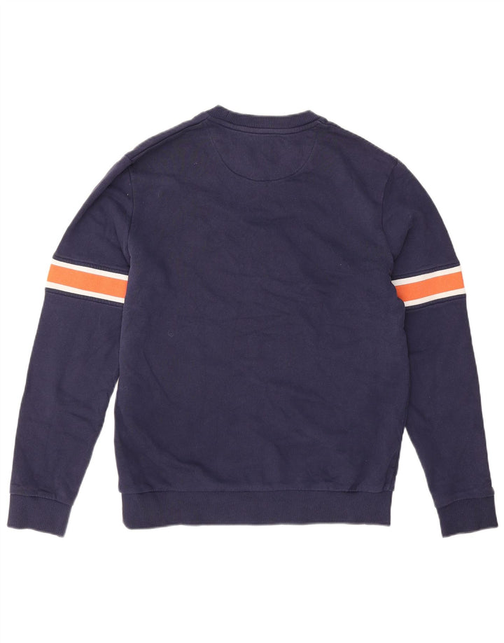Felpa da uomo Lyle & Scott, piccola, in cotone color block blu navy
