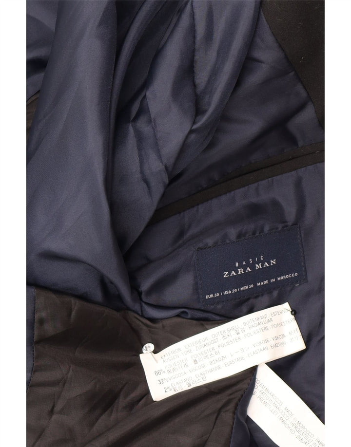 Giacca blazer a 2 bottoni da uomo Zara EU 50 poliestere nero medio