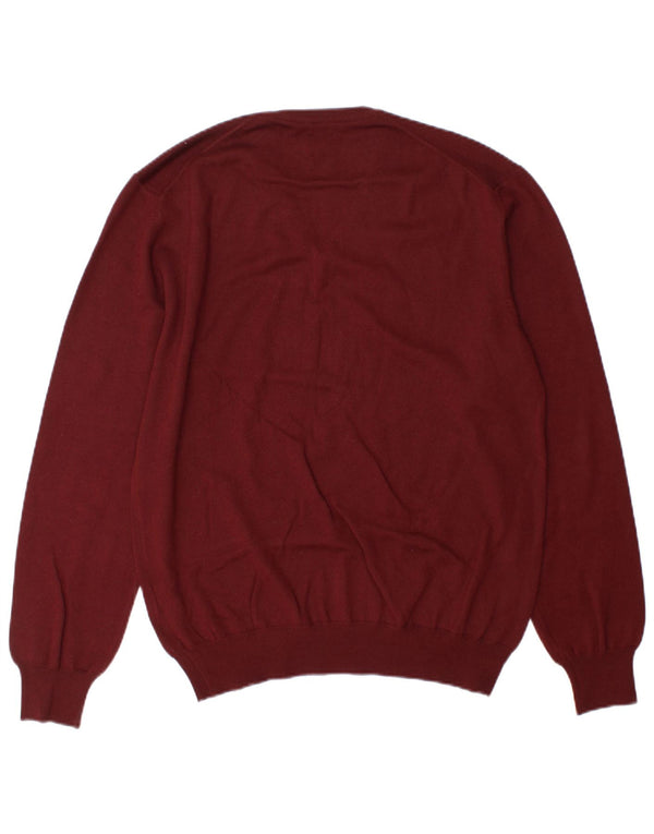 Maglione maglione da uomo con scollo a V Boggi grande bordeaux