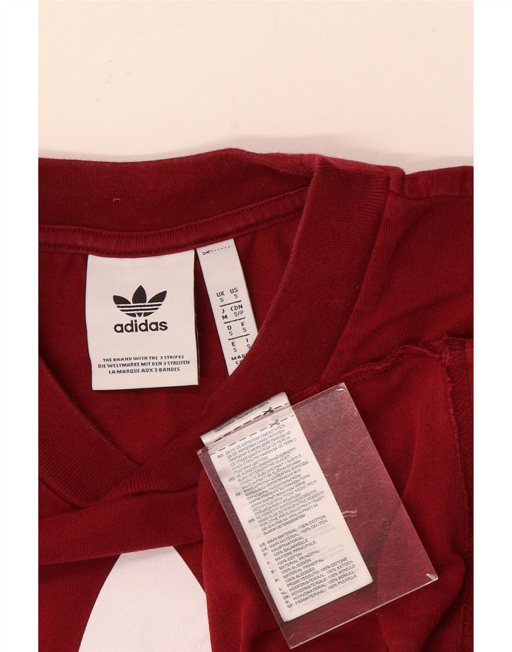 T-shirt grafica da uomo Adidas Top piccola in cotone rosso