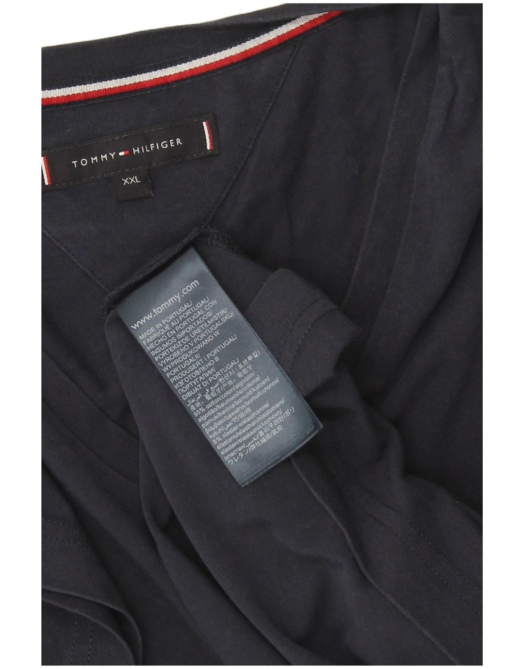 TOMMY HILFIGER T-shirt da uomo Top 2XL cotone blu navy