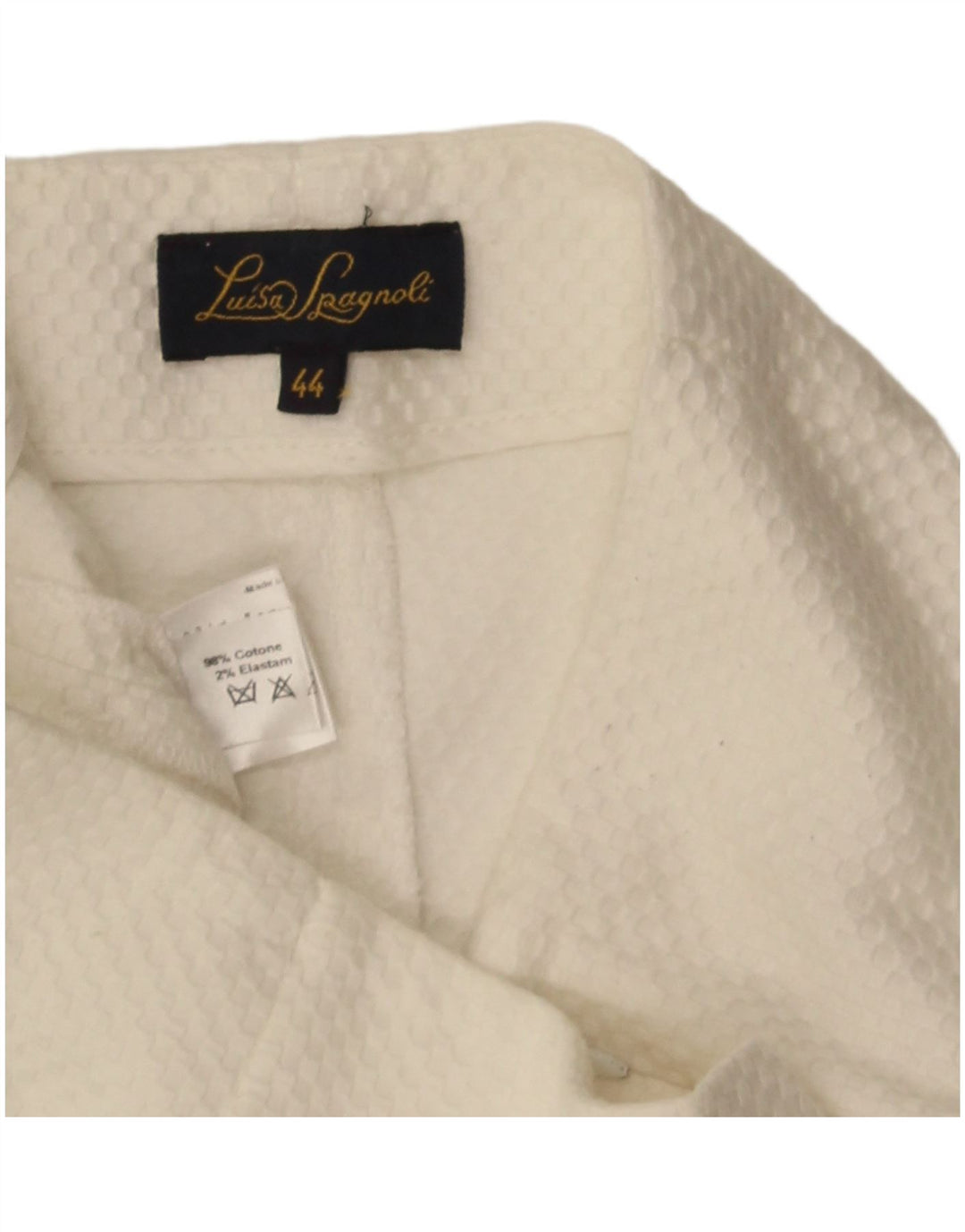 Pantaloni Capri da donna Luisa Spagnoli IT 44 Medium W30 L21 Cotone bianco
