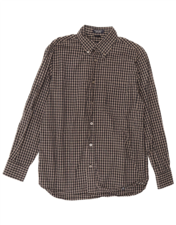 Camicia da uomo IZOD piccola in cotone a quadri blu navy