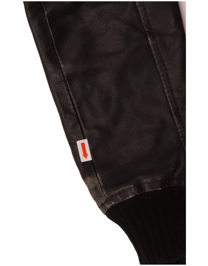 Giacca in pelle da donna XDYE UK 10 Piccolo motociclista in pelle nera