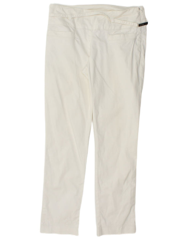 MOSCHINO Womens Slim Casual Trousers UK 12 Medium W30 L28  White