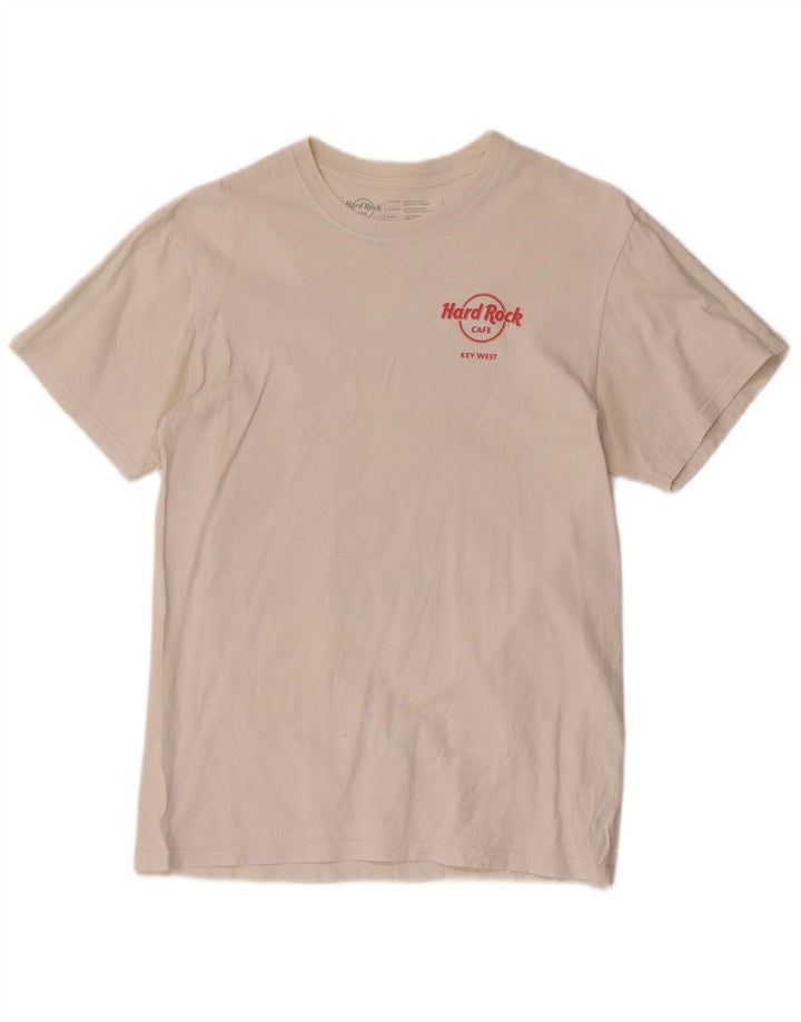 T-shirt grafica da uomo Key West Hard Rock Cafe in cotone bianco medio