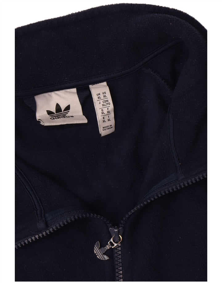 Giacca in pile grafica da uomo ADIDAS UK 42 XL poliestere blu navy