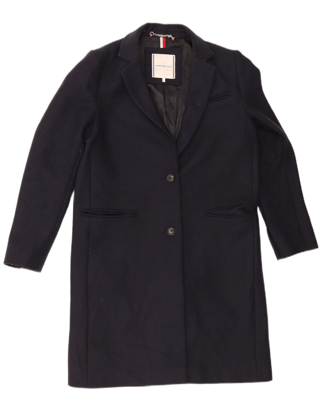 Cappotto da donna Tommy Hilfiger US 8 medio in lana blu navy