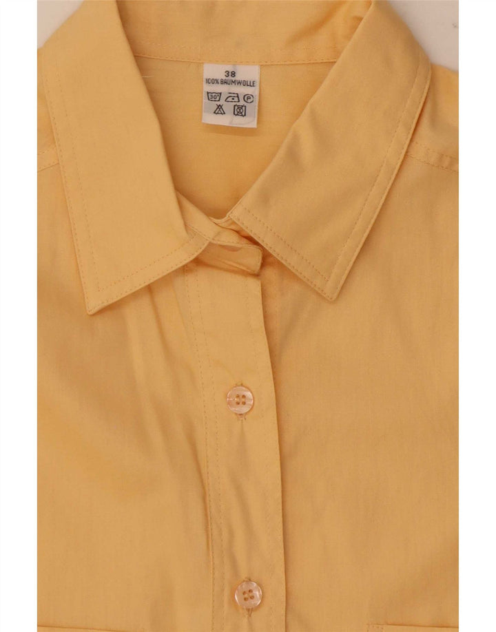 Camicia vintage da donna ampia vestibilità EU 38 cotone giallo medio