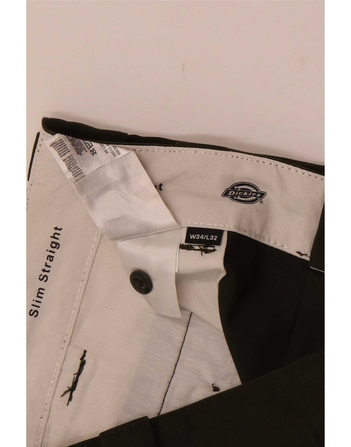 Dickies Pantaloni chino dritti slim da uomo W34 L32 poliestere kaki