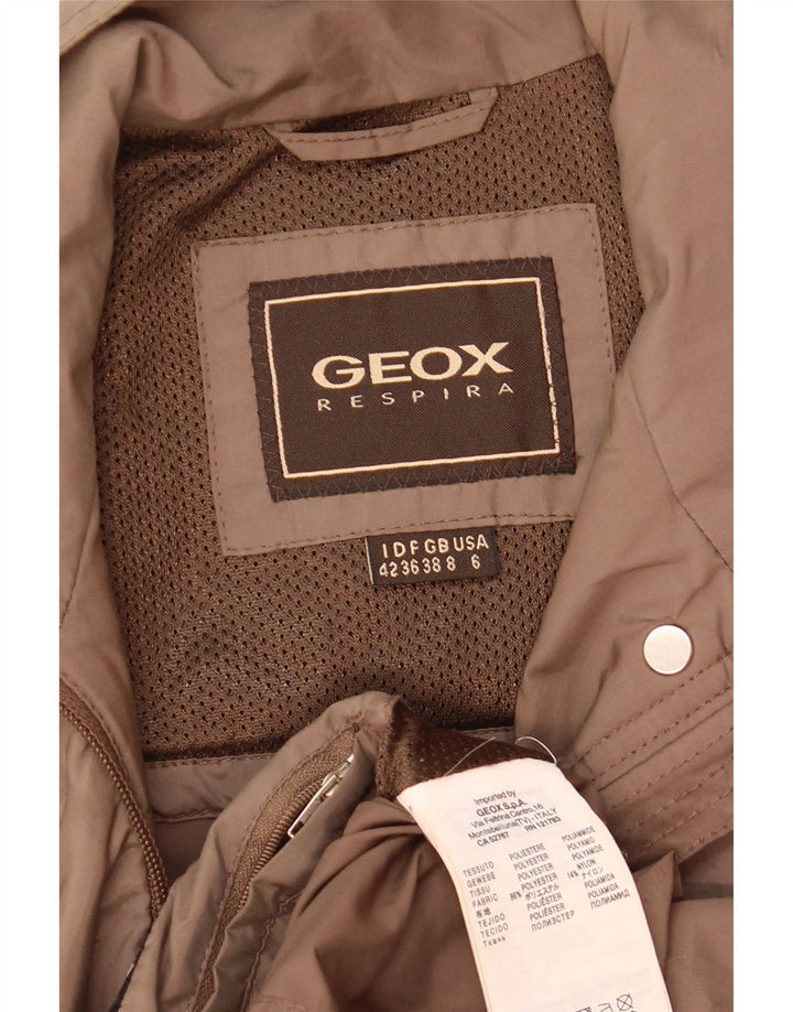 Geox Donna Respira Utility Giacca UK 8 Small Marrone Poliestere