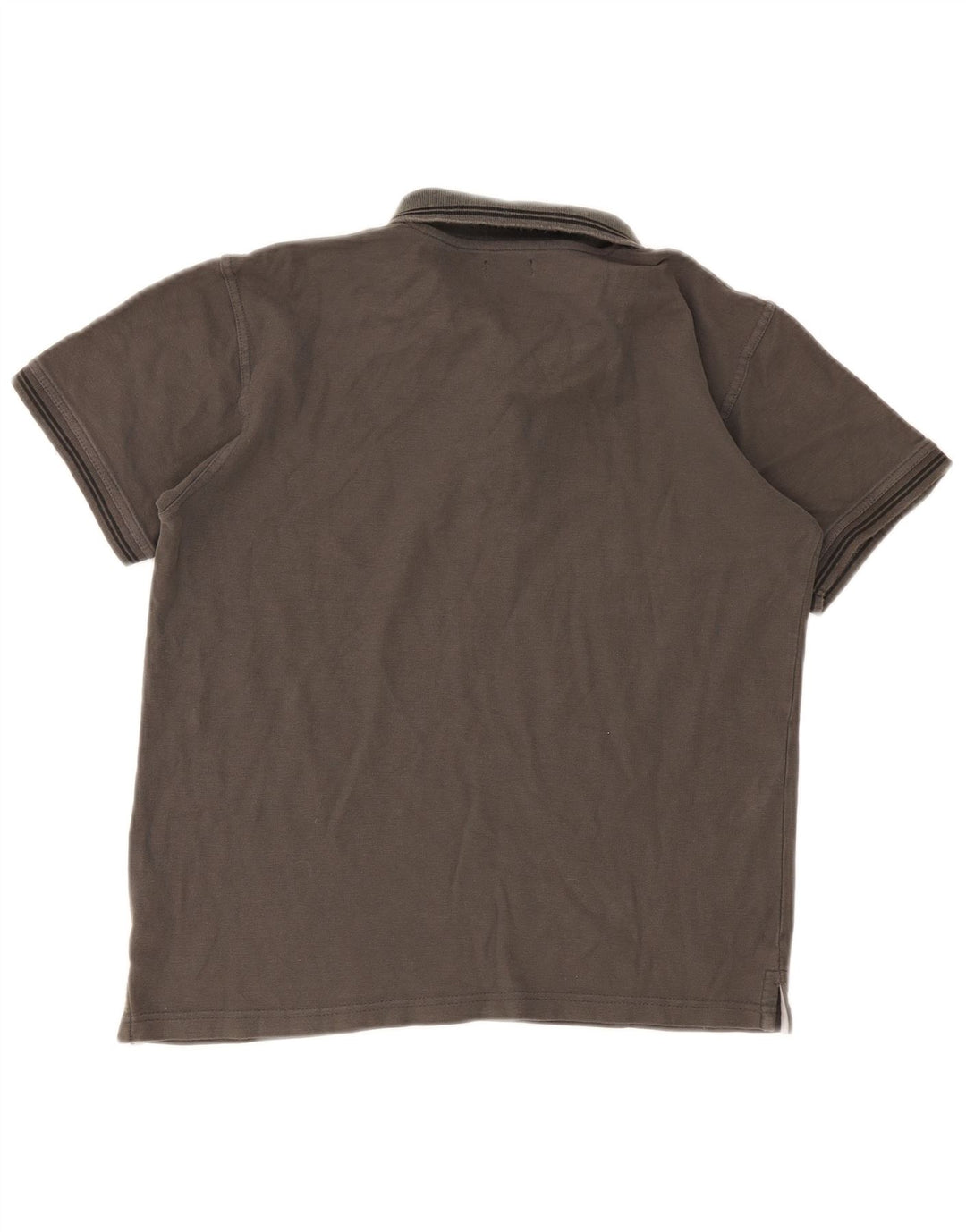 Polo da uomo Avirex grande in cotone a righe grigie