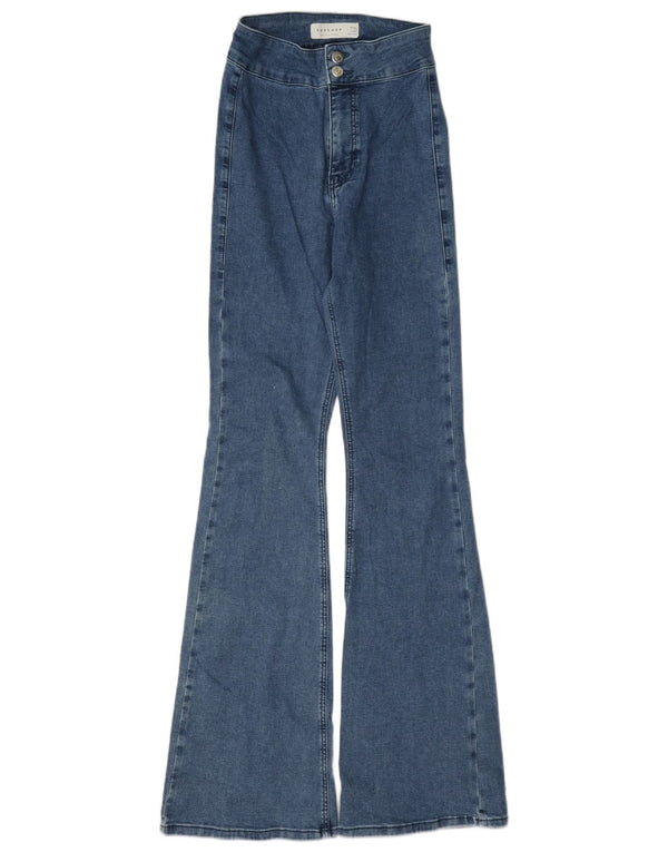 Jeans svasati a vita alta da donna Topshop W26 L32 cotone blu