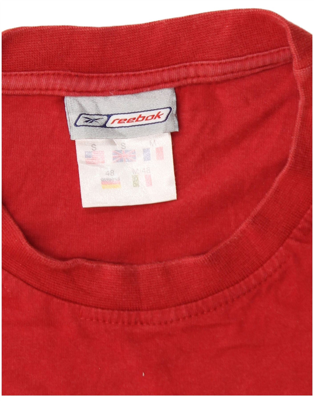 REEBOK T-shirt grafica da uomo Top piccola in cotone rosso