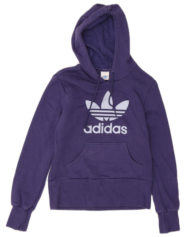 Felpa con cappuccio grafica Adidas per ragazze 13-14 anni in cotone viola