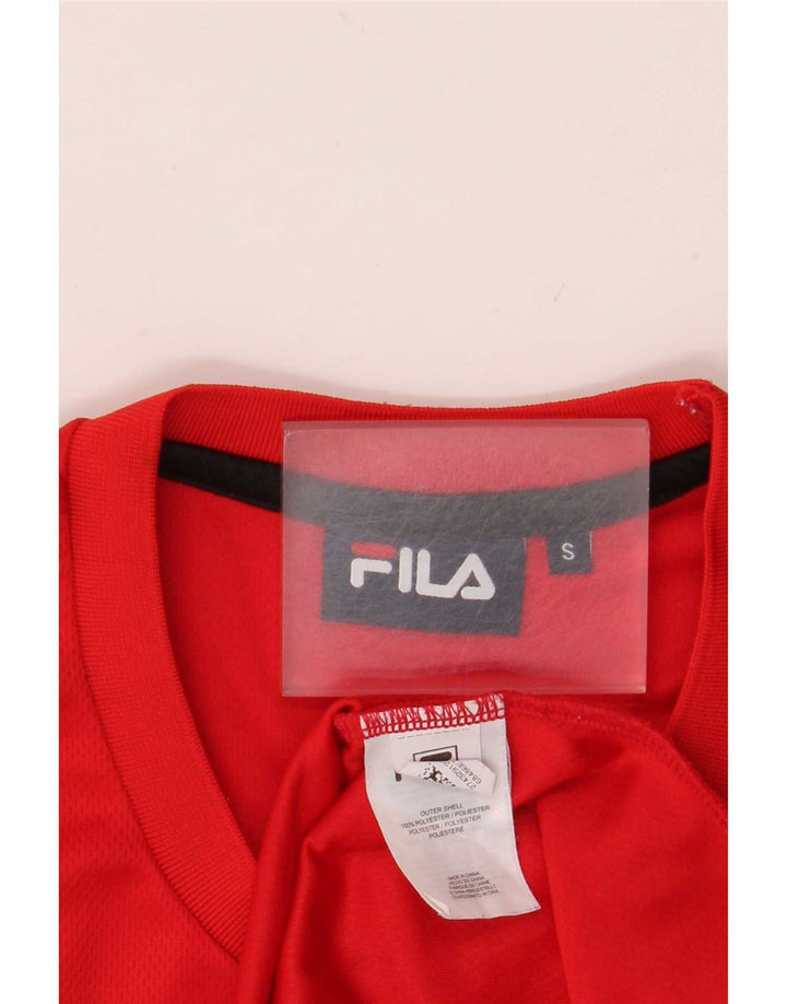 Canotta grafica da uomo Fila Small rossa in poliestere color block