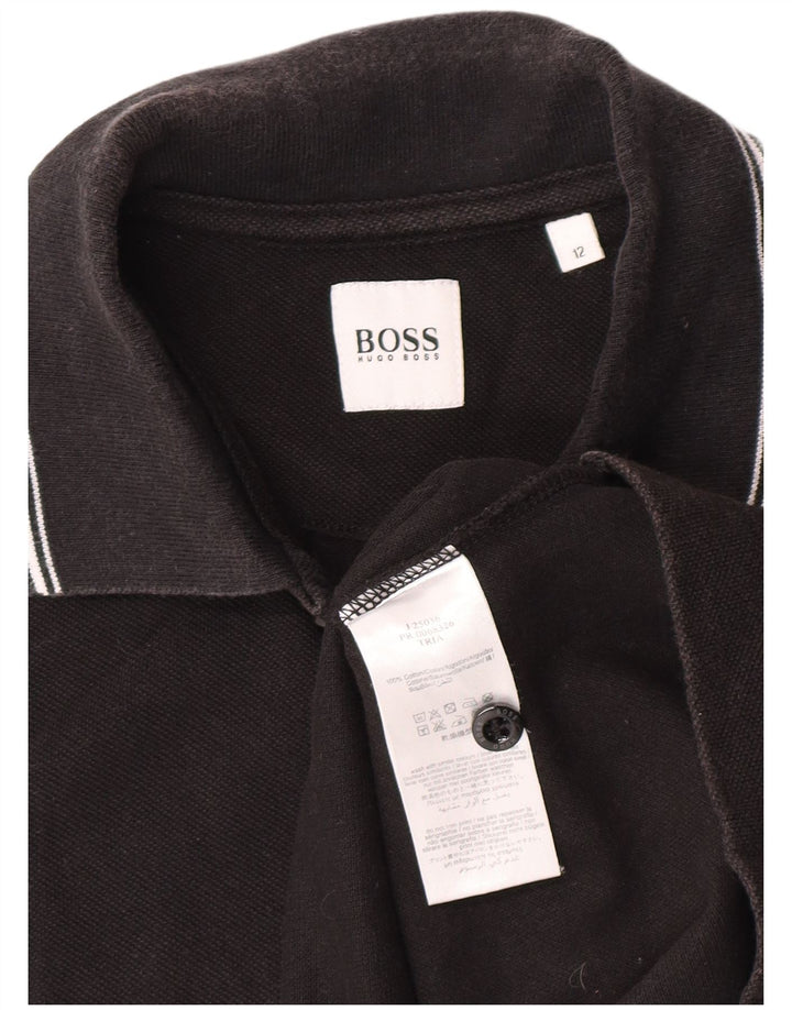 Polo Hugo Boss da ragazzo 11-12 anni in cotone nero