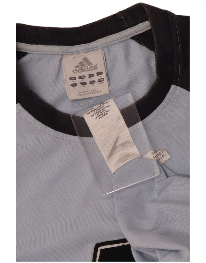 T-shirt grafica da uomo Adidas Top in cotone color block blu medio