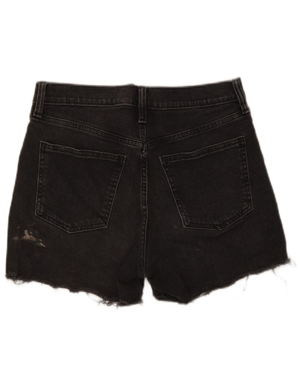 Pantaloncini di jeans a vita alta da donna Gap US 6 medi W28 cotone nero