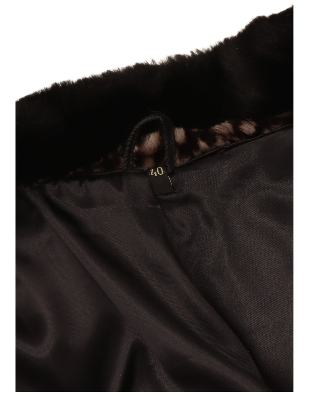 Soprabito da donna in pelliccia sintetica VINTAGE EU 40 Marrone medio geometrico