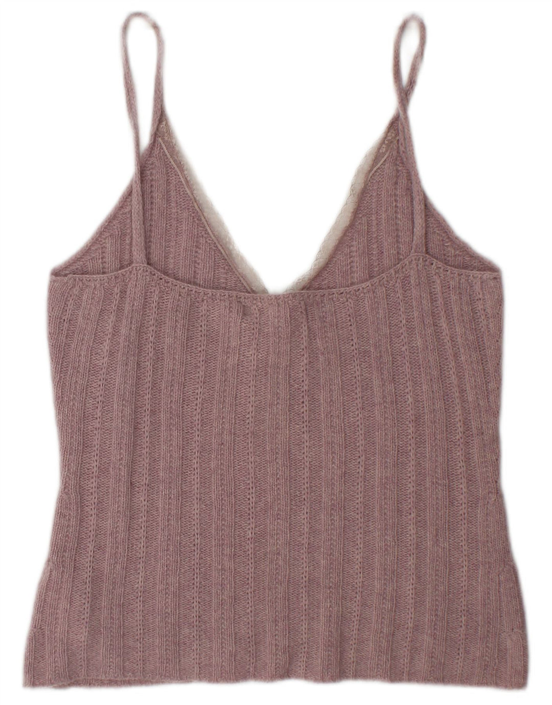 Top corto in maglia da donna Zara UK 14 grande lana rosa