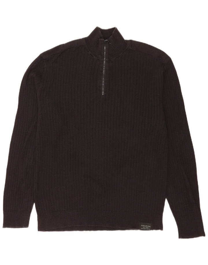Maglione maglione con zip da uomo Calvin Klein Jeans XL nero