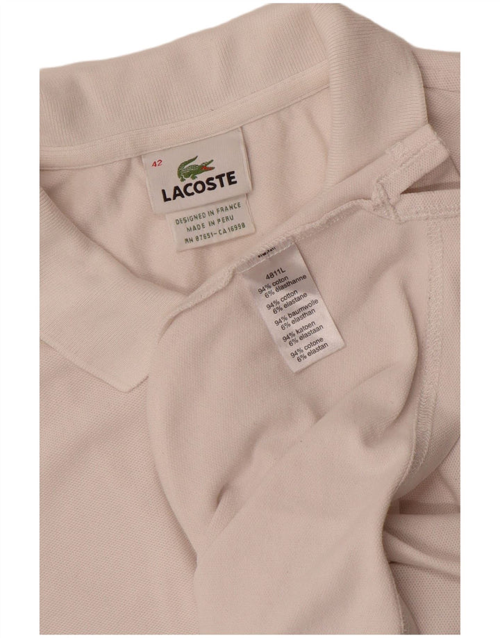 Polo da donna Lacoste taglia 42 grande in cotone bianco