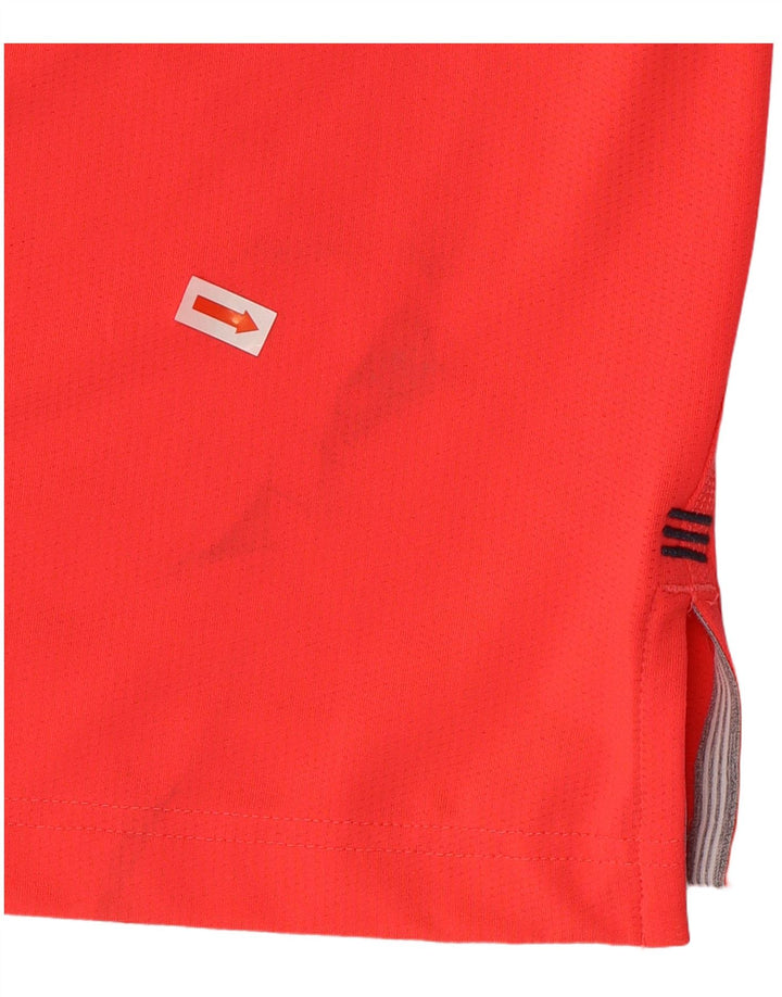 Polo Adidas Climacool da uomo in poliestere color block rosso medio
