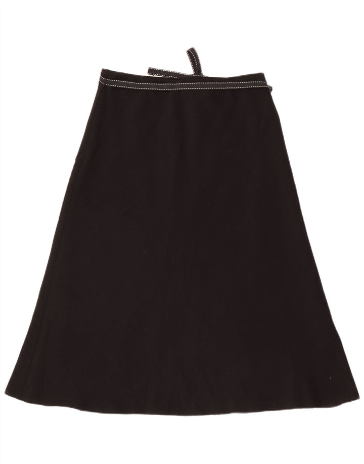 Gonna a trapezio da donna Marks & Spencer UK 10 piccola W30 poliestere nero