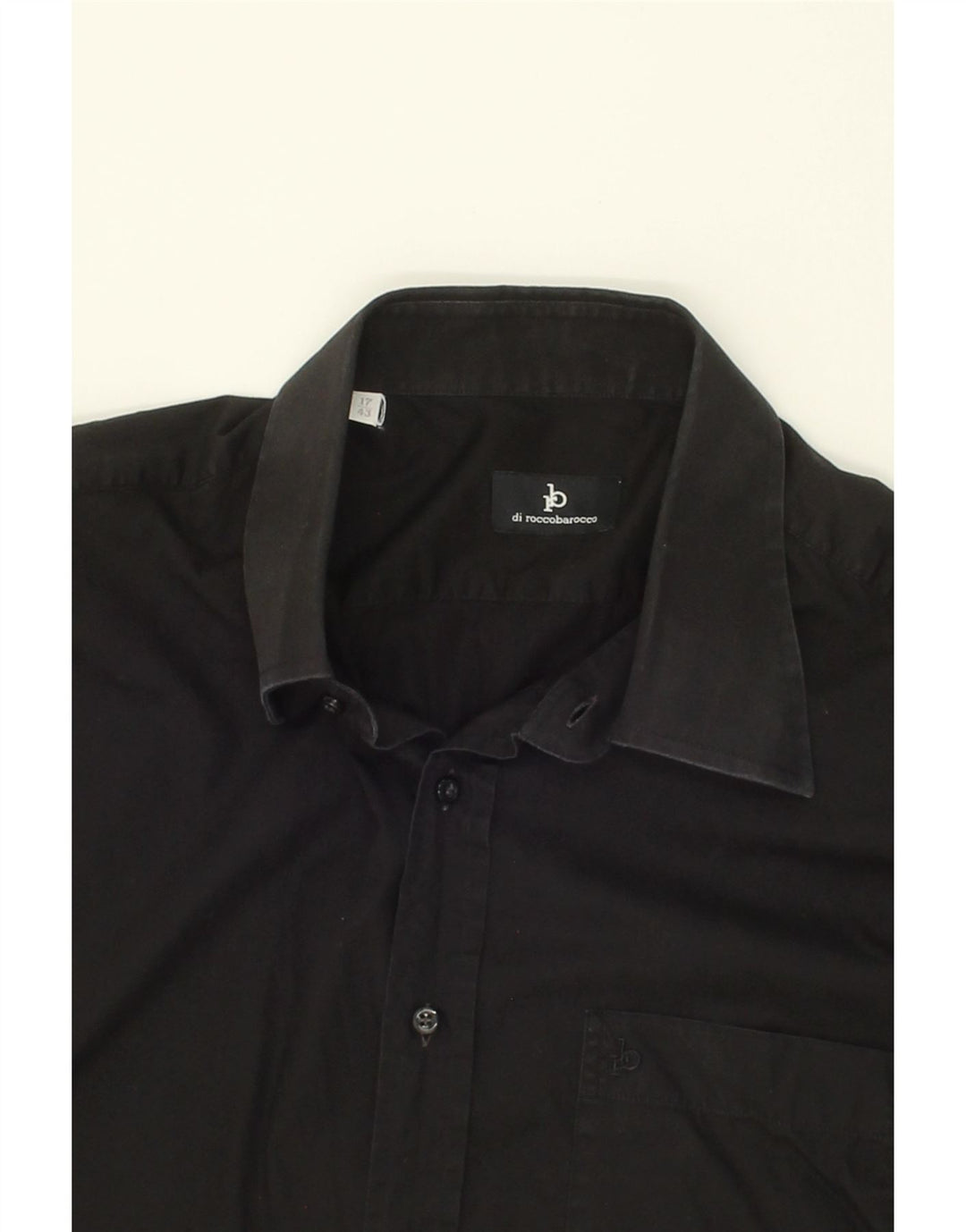 ROCCOBAROCCO Mens Shirt Size 43 17 XL Black Cotton Vintage Roccobarocco and Second-Hand Roccobarocco from Messina Hembry 