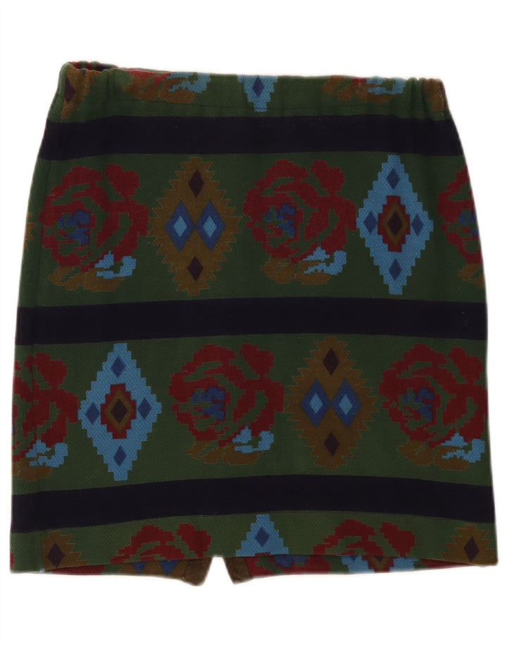 Minigonna da donna Johnny Lambs IT 44 media W30 verde geometrico azteco