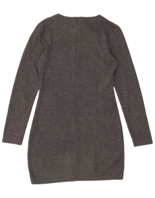 Abito maglione a maniche lunghe da donna Zara UK 12 Grigio medio