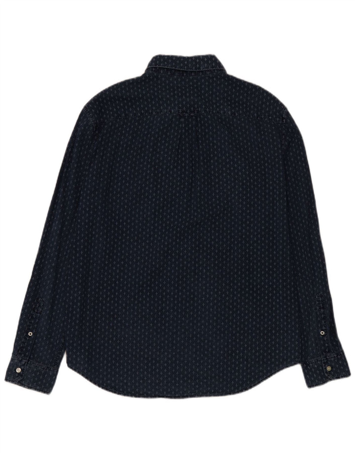 Camicia da uomo dalla vestibilità classica American Eagle, grande, in cotone maculato blu navy