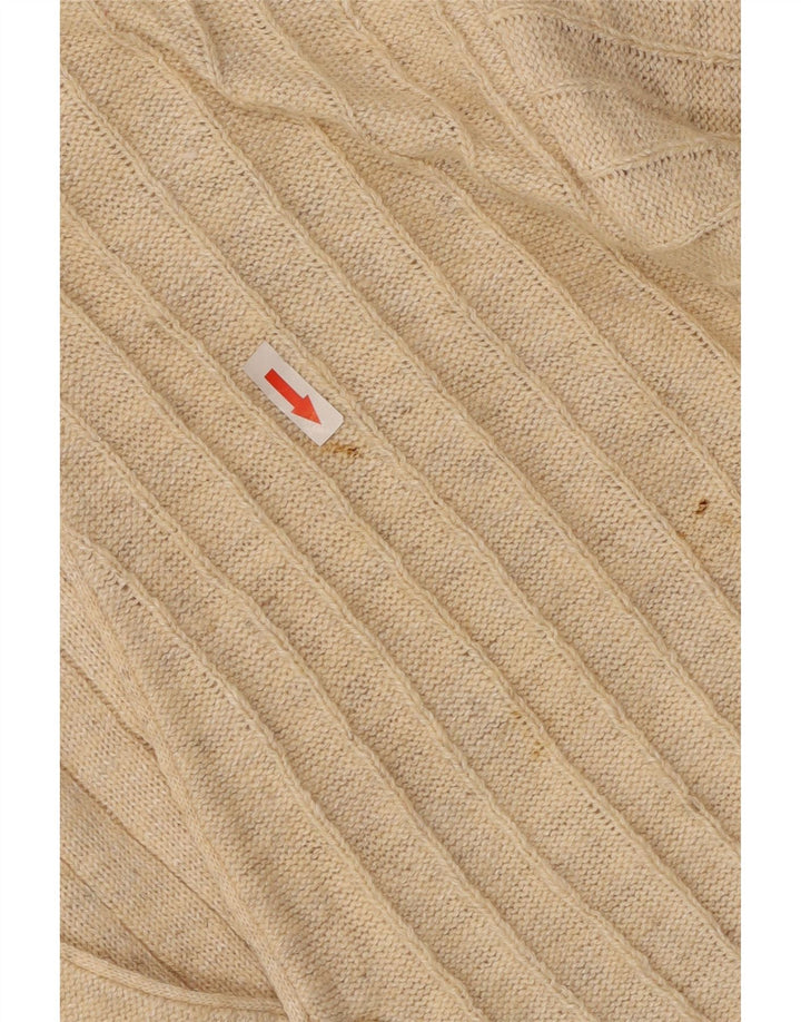 Maglione cardigan da uomo vintage in cotone beige medio