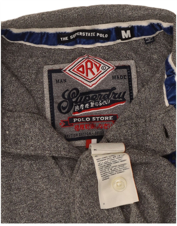 Polo grafica da uomo SUPERDRY in cotone grigio medio