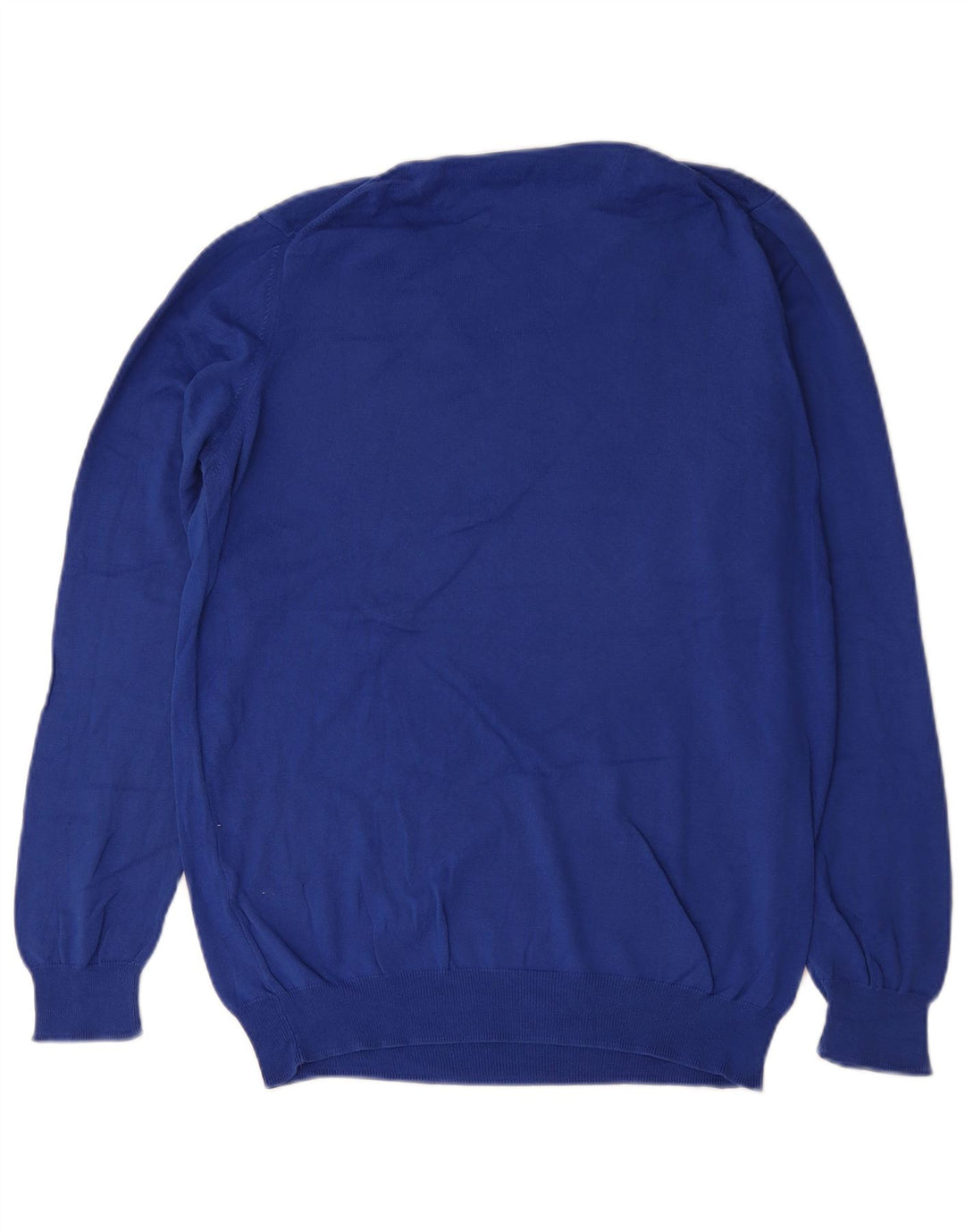 Maglione Zara da uomo con scollo a V grande in cotone blu