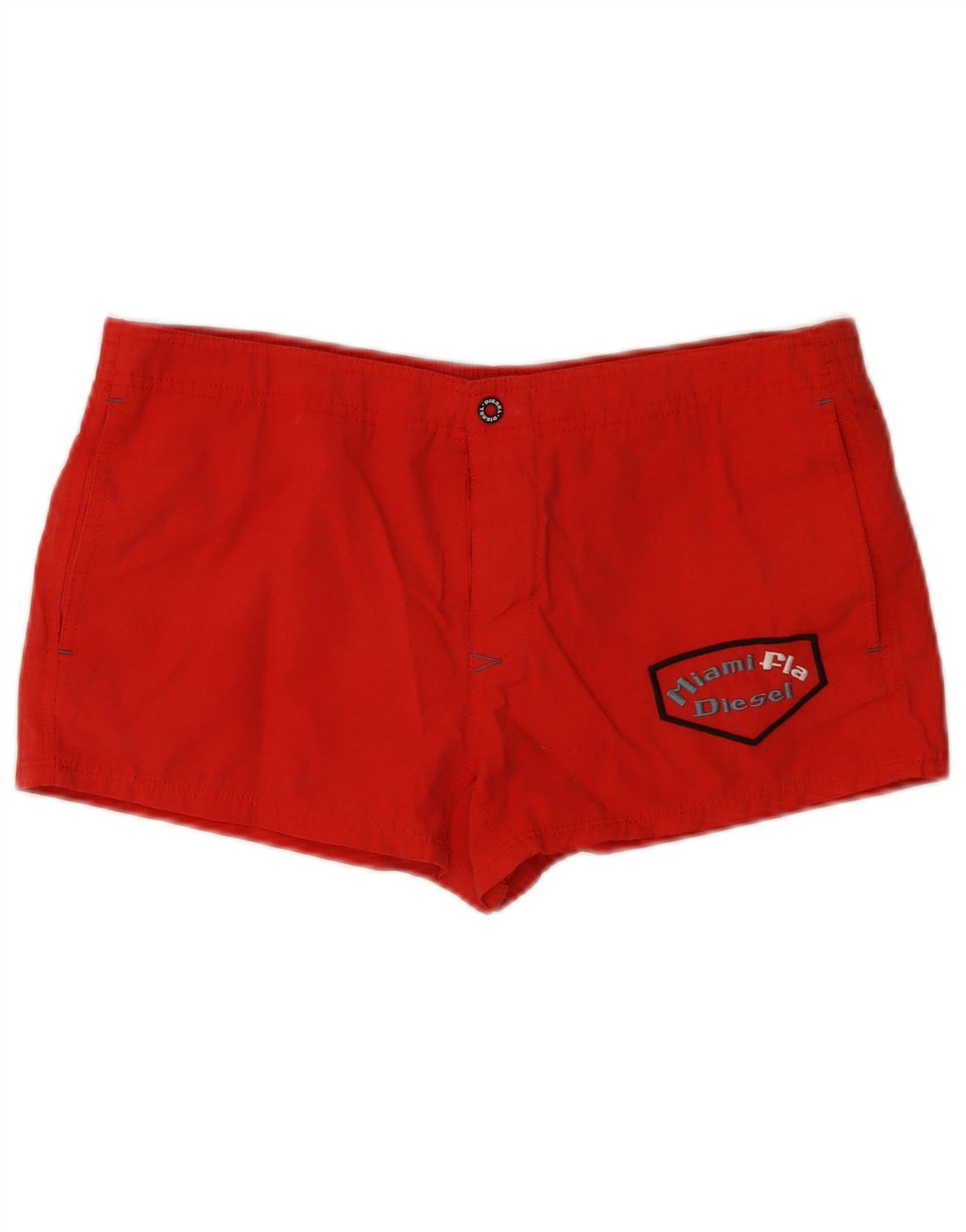 Pantaloncini da bagno con grafica da donna Diesel in cotone rosso medio