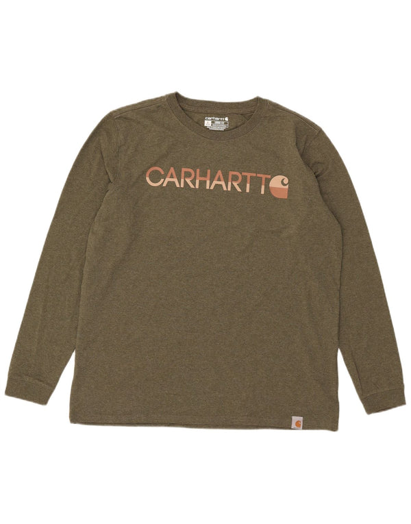 Carhartt Donna Loose Fit Graphic Top manica lunga US 12/14 Large Khaki